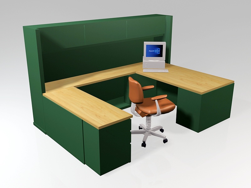 Open Office Workstations 3d rendering