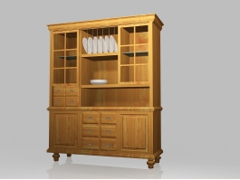 Country Kitchen Cupboard 3d model preview