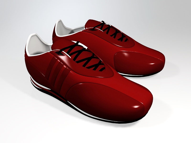 Red Sneakers 3d rendering