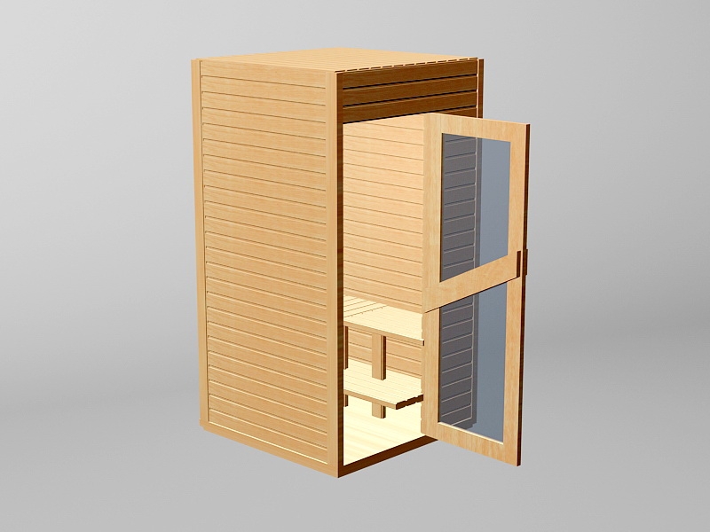Small Sauna Room 3d rendering