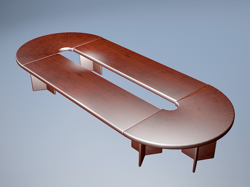 Oval Conference Table 3d rendering