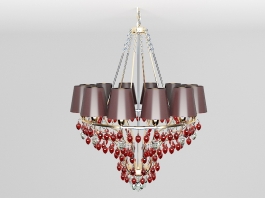 Red Crystal Chandelier 3d preview