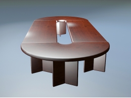 Oval Conference Table 3d preview