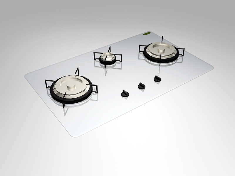 Kitchen Gas Cooktop 3d rendering