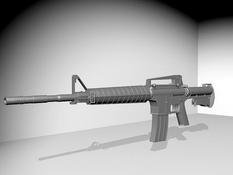 Military M16 Assault Rifle 3d rendering