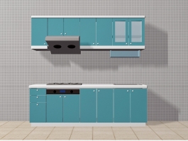 Blue Apartment Kitchen Ideas 3d preview