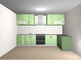Green Kitchen Design Ideas 3d model preview
