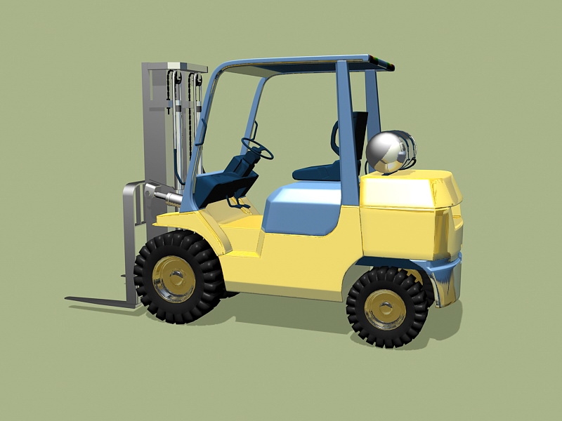 Yellow Forklift 3d rendering