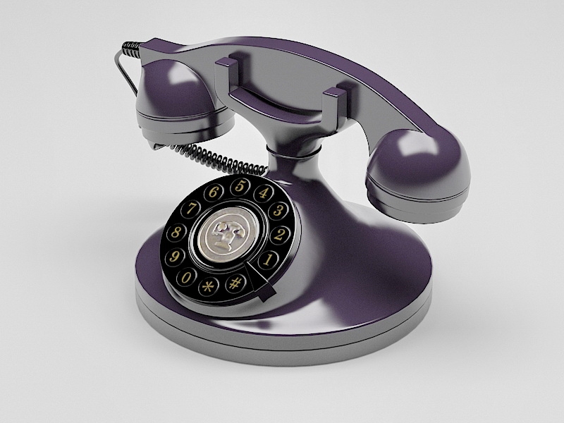 Vintage Rotary Phone 3d rendering