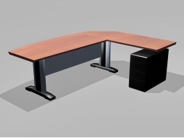 Corner Workstation Desk 3d model preview