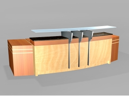 Office Reception Area Design 3d model preview