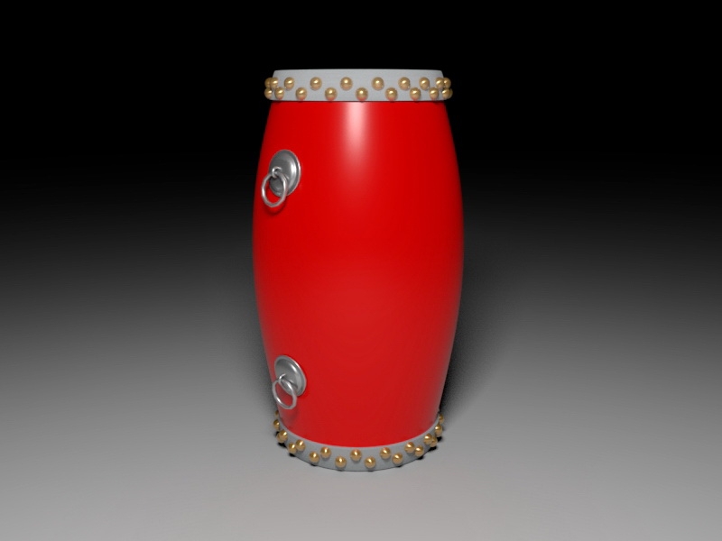 Antique Chinese Provincial Drum 3d rendering