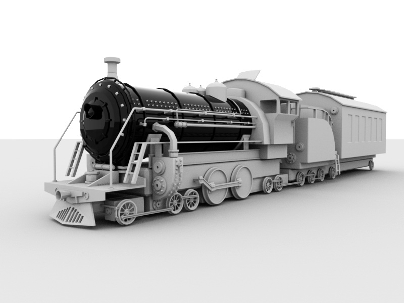 Old Steam Train 3d rendering