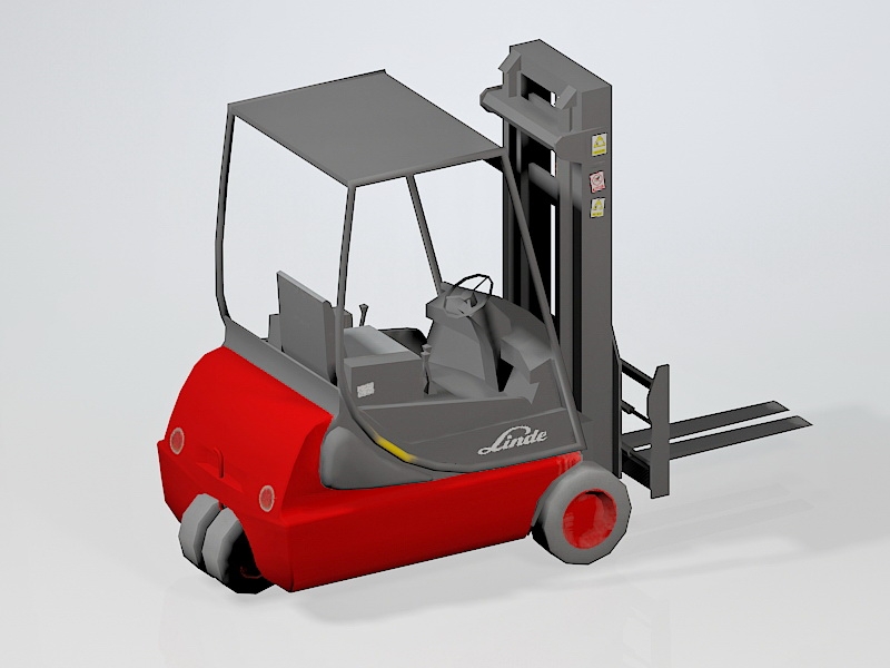 Warehouse Electric Forklift 3d rendering