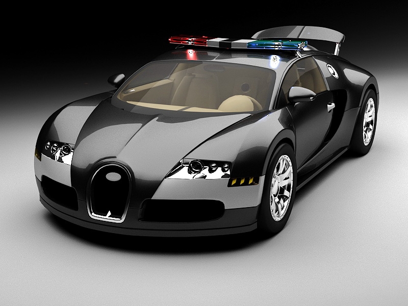 Bugatti Veyron Police Car 3d rendering