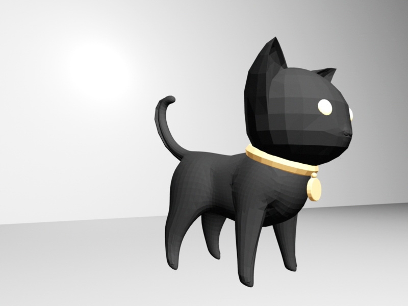 Black Cat Cartoon 3d rendering