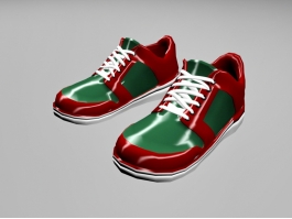 Red and Green Sneakers 3d model preview