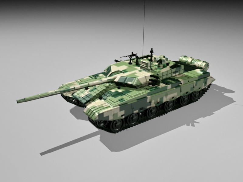 Type 99 Main Battle Tank 3d rendering