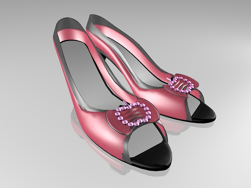 Open Toe High Heel Shoes 3d rendering