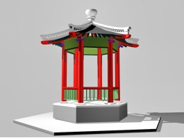 Chinese Garden Pavilion 3d preview