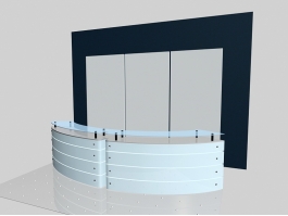 Modern Office Reception Desk Design 3d preview