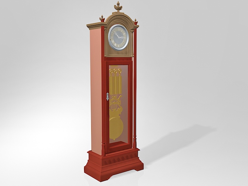 Vintage Grandfather Clock 3d rendering