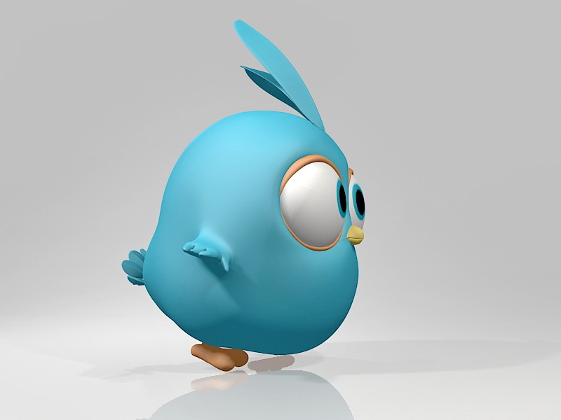 Angry Bird Blue 3d rendering