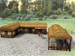 Vintage Thatch Roof Cottage 3d preview