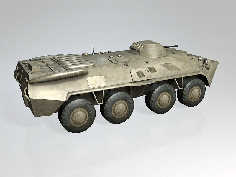 Russian BTR-80 APC 3d rendering