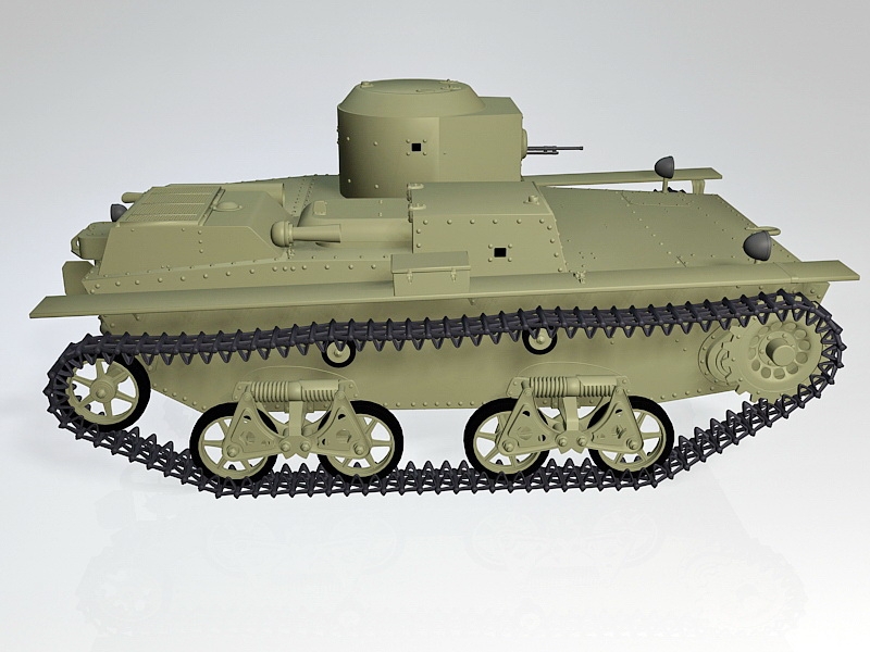 Soviet T-38 Amphibious Light Tank 3d rendering