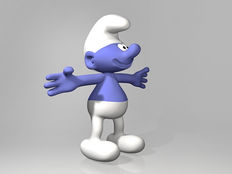 Smurf Cartoon Character 3d rendering