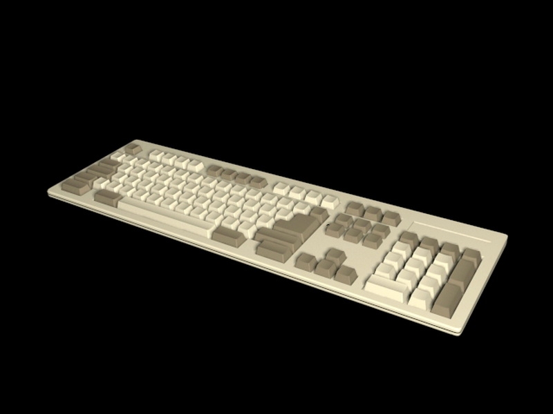 Old Computer Keyboard 3d rendering