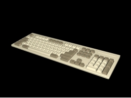 Old Computer Keyboard 3d preview