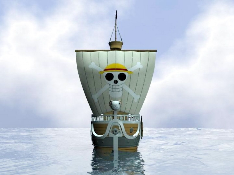 One Piece Going Merry Ship 3d rendering