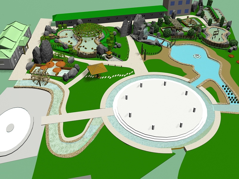 Small Park Design 3d rendering
