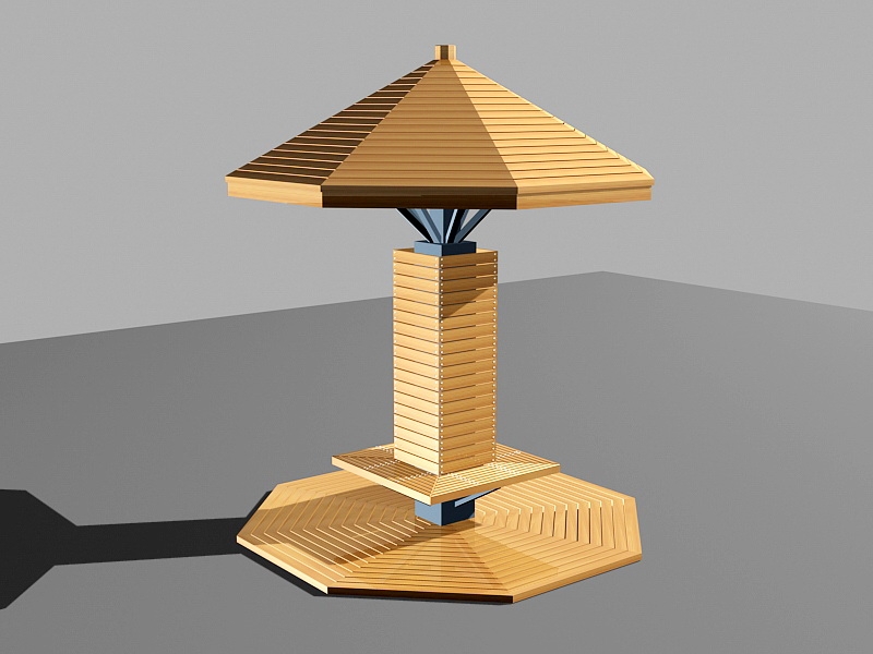 Wood Gazebo Design 3d rendering