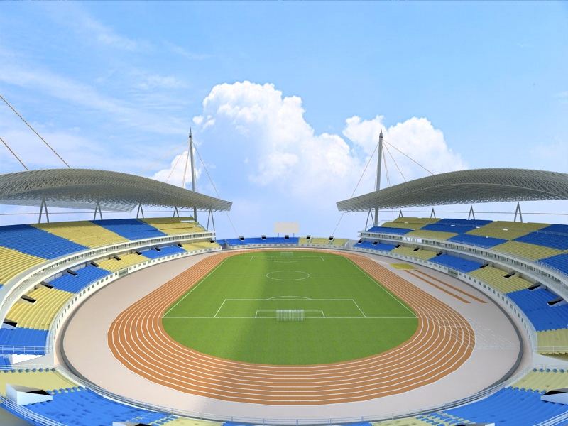 Arena Football Stadium 3d rendering