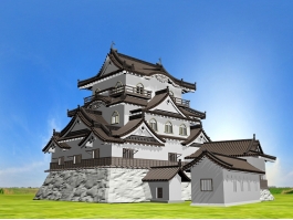 Medieval Japanese Castle 3d model preview