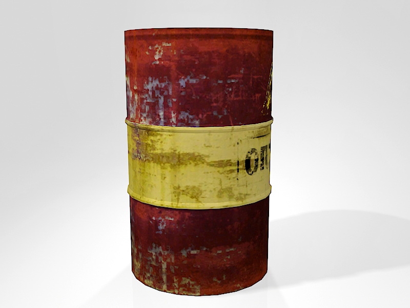 Rusty Oil Barrel 3d rendering