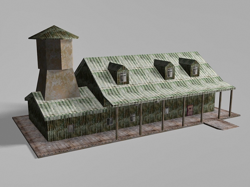 Empty Old House 3d rendering