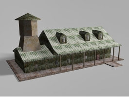 Empty Old House 3d model preview