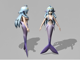Pretty Anime Mermaid 3d model preview