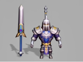Anime Male Knight 3d preview