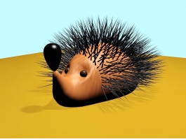 Cute Cartoon Hedgehog 3d model preview