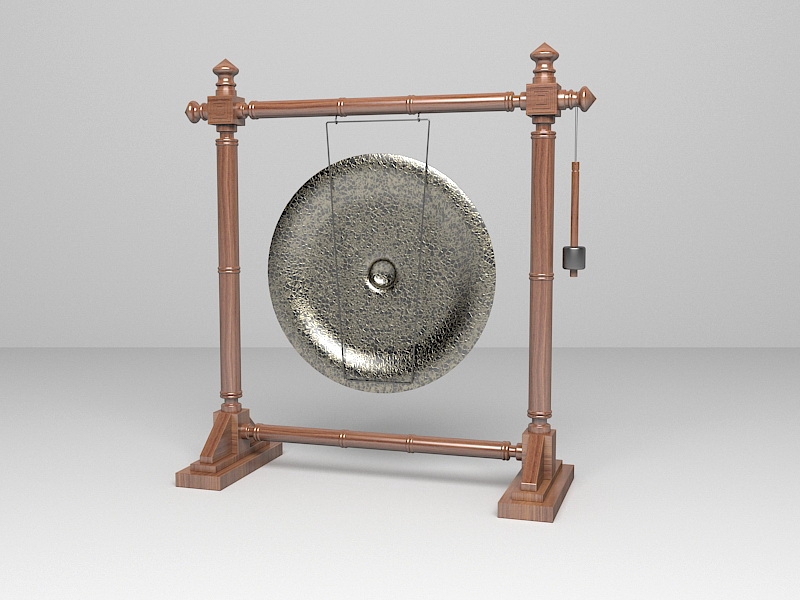 Chinese Gong Instrument 3d rendering