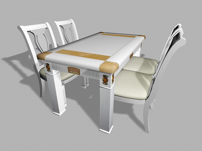 Small 5 Piece Dining Set 3d rendering