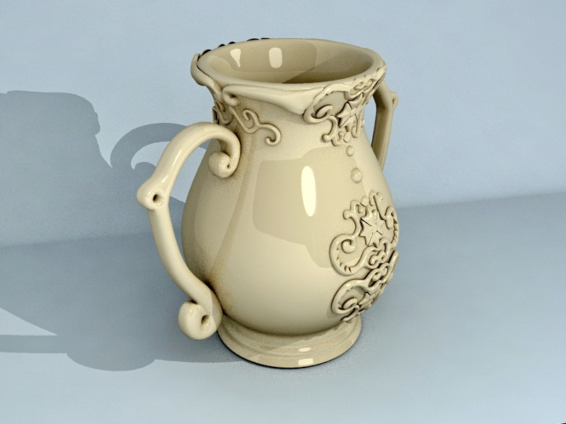 Glazed Pottery Vase 3d rendering