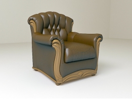 Classic Leather Club Chair 3d model preview