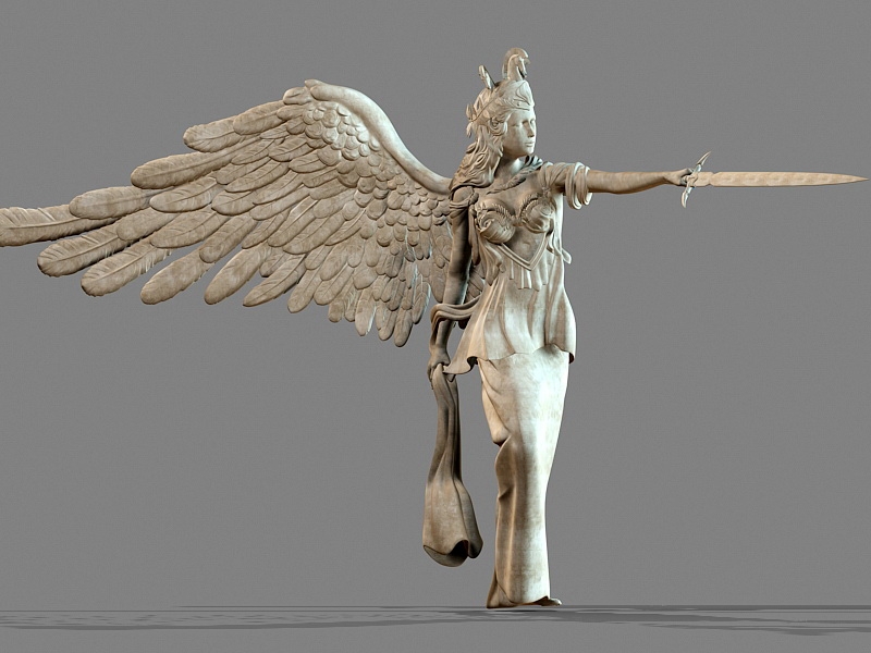Female Warrior Angel Statue 3d rendering