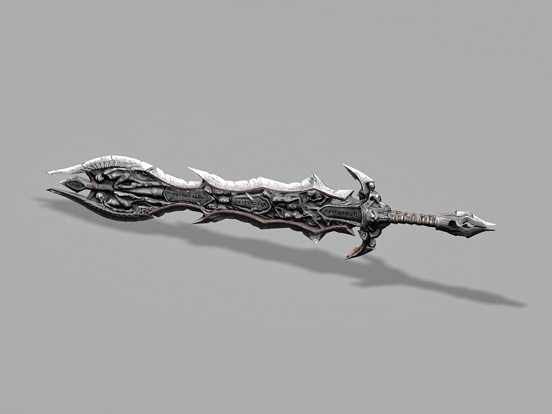 Skyrim Hell Sword 3d rendering